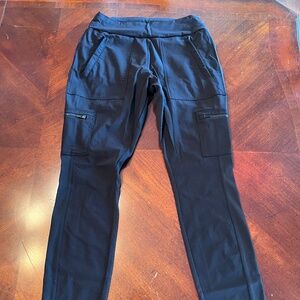 Athleta Headlands Hybrid High Rise Cargo Leggings Black Size 8